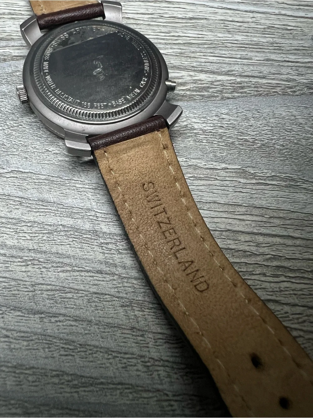 Swiss Army Watch with Brown Leather Strap - White Dial